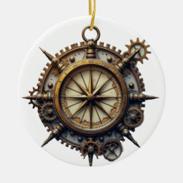 Adorno De Cerámica Steampunk Compass