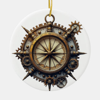 Adorno De Cerámica Steampunk Compass