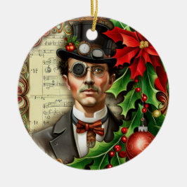 Adorno De Cerámica Steampunk Gentleman Navidades