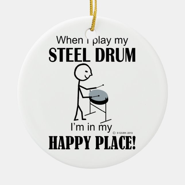 Adorno De Cerámica Steel Drum Happy Place (Frente)