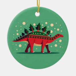 Adorno De Cerámica Stegosaurus Evergreen Delight Ornament