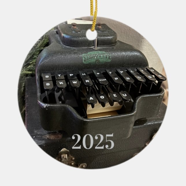 Adorno De Cerámica Steno Machine Ornament (Frente)