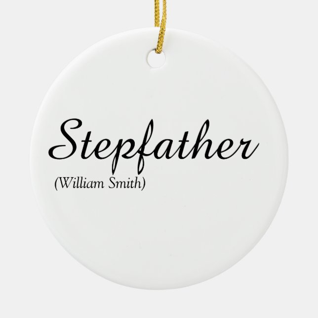 Adorno De Cerámica Stepfather, Stepdad Definition Elegant Script (Frente)