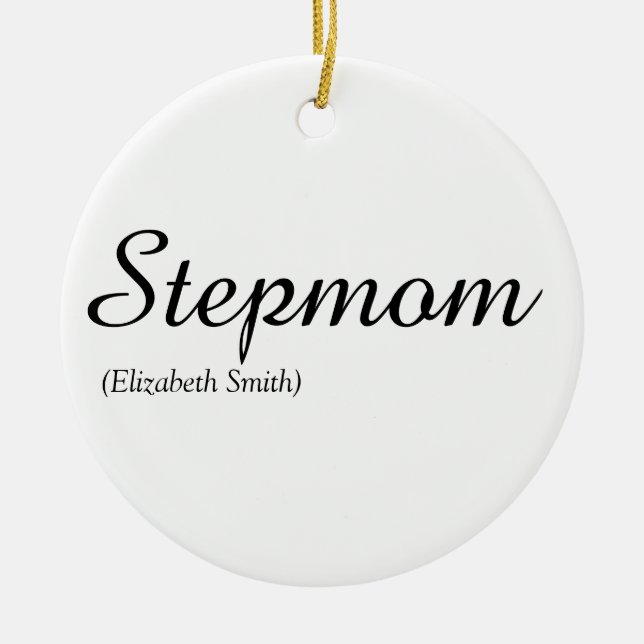 Adorno De Cerámica Stepmom Stepmom Modern Elegant Script (Frente)