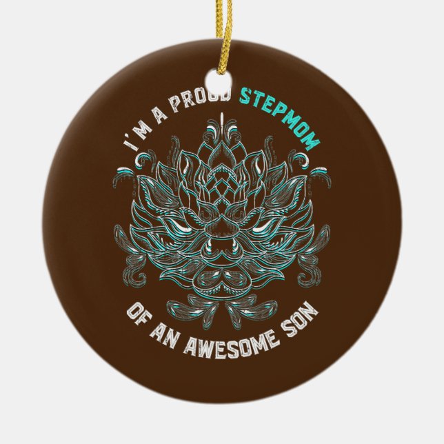 Adorno De Cerámica Stepmother Son Mothers Day Bonus Mom Mama Floral (Frente)