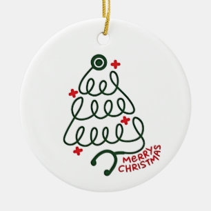 Adorno De Cerámica Stethoscope Árbol de Navidad enciende grietas de E
