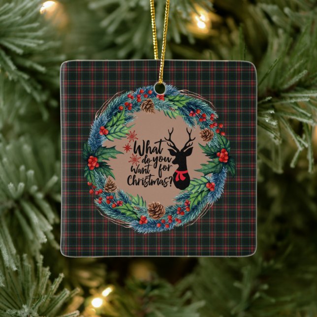 Adorno De Cerámica Stewart Black Modern Original Escocia Tartán (Árbol)