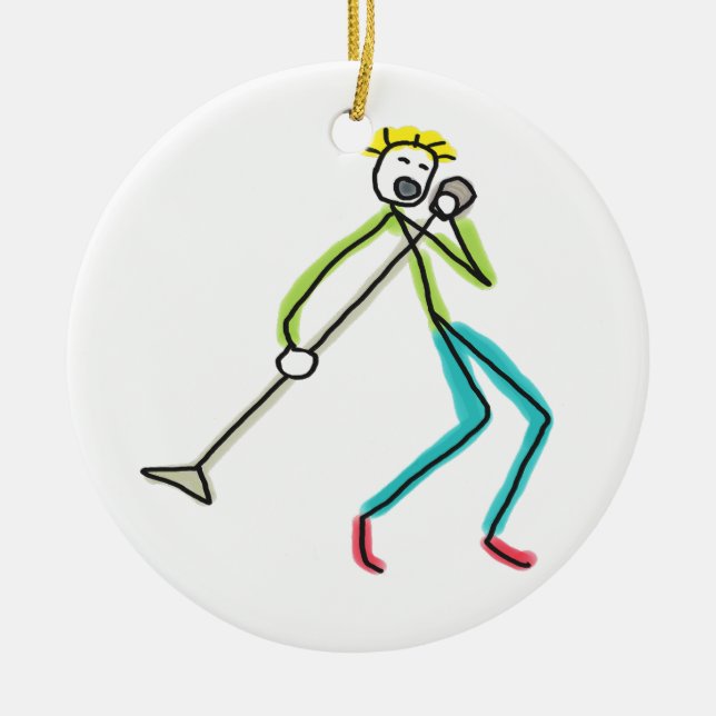 Adorno De Cerámica Stickman Cantante (Frente)