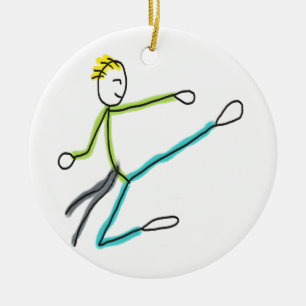 Adorno De Cerámica Stickman de Taekwondo