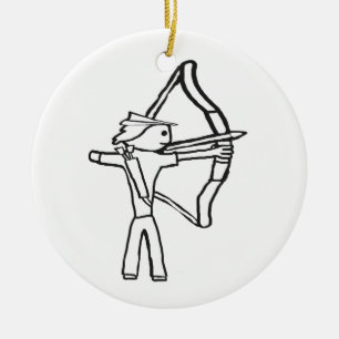 Adorno De Cerámica Stickman de tiro con arco