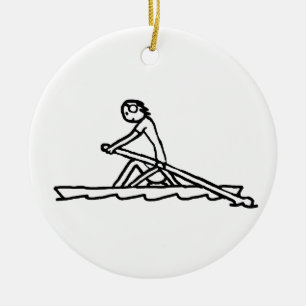 Adorno De Cerámica Stickman Remando