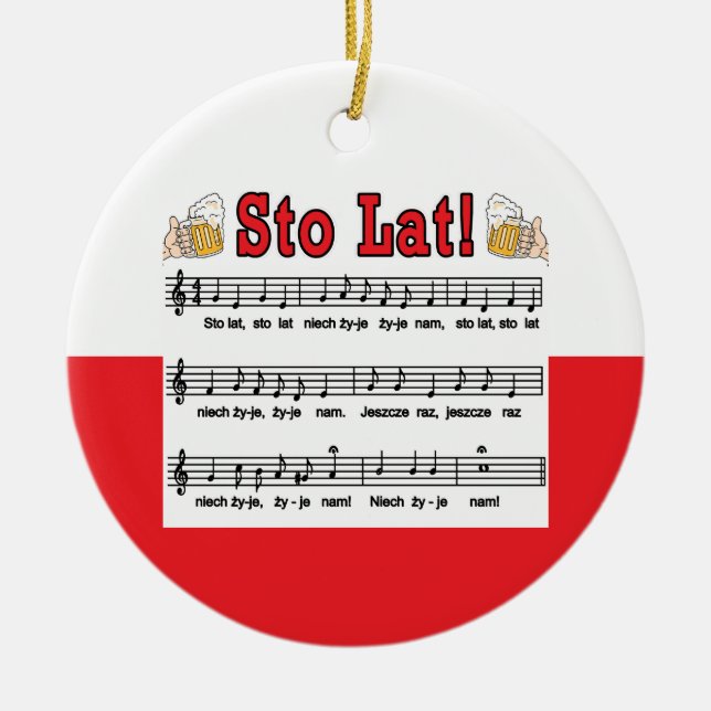 Adorno De Cerámica ¡Sto Lat! Canción con tazas de cerveza (Frente)