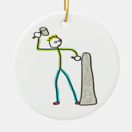 Adorno De Cerámica Stonemason Stickman