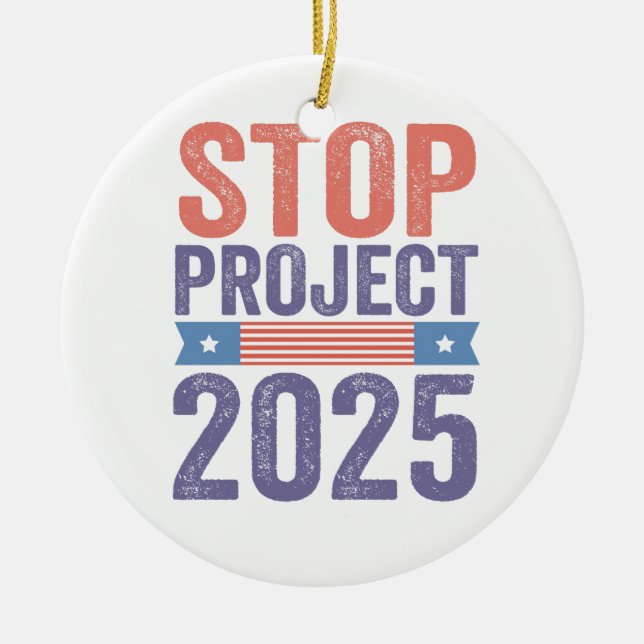 Adorno De Cerámica Stop Project 2025 Patrocinio estadounidense de Tru (Frente)