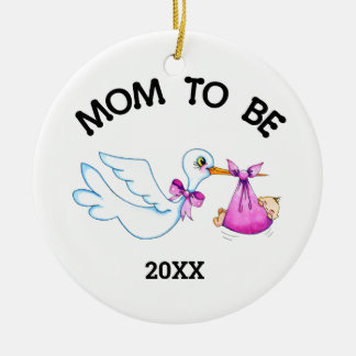 Adorno De Cerámica Stork Mom a Be