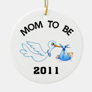 Adorno De Cerámica Stork Mom to Be Boys