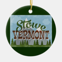 Stowe Vermont Fun Retro Snowy Mountains