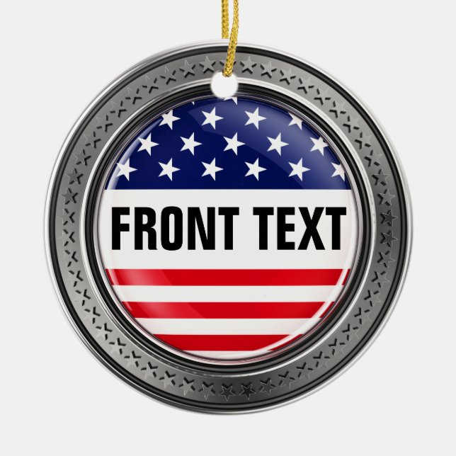 Adorno De Cerámica Su botón de los E.E.U.U. del personalizado (Frente)