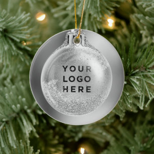Adorno De Cerámica Su logotipo empresarial en bola de Navidad Perso