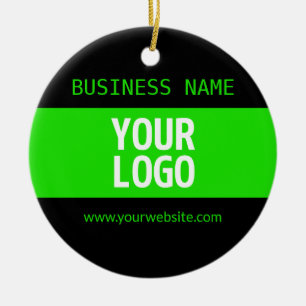 Adorno De Cerámica Su logotipo o imagen negro y verde brillante
