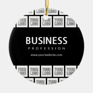 Adorno De Cerámica Su patrón de logotipo en mosaico y nombre comercia