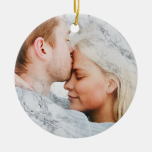 Adorno De Cerámica Su Personalizado fotográfico Marble blanco