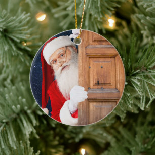 Adorno De Cerámica Su Santa Feliz Navidad Nombre