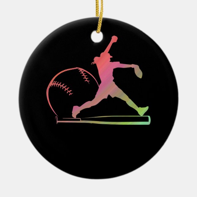 Adorno De Cerámica Suave Regalos De Softball Arcoiris Para Chicas Ado (Frente)