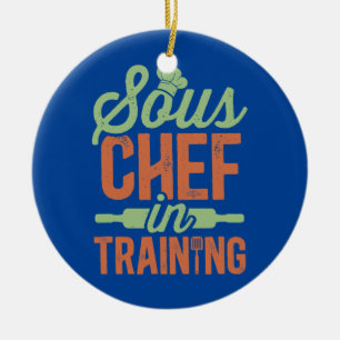 Adorno De Cerámica Subchef en formación ayudantes de chefs culinarios