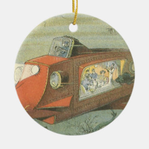 Adorno De Cerámica Submarino Steampunk de Ciencia Ficción Antiguo en 