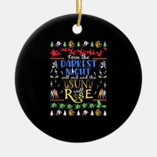Adorno De Cerámica Sudadera de Navidades de Broadway feo