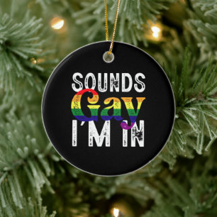 Adorno De Cerámica Suena gay estoy en la bandera LGBT del arcoíris Me
