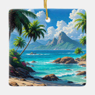Adorno De Cerámica Sueña, Paraíso Tropical,