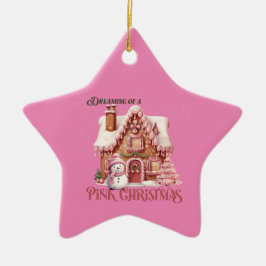 Adorno De Cerámica Sueño de Navidades rosados