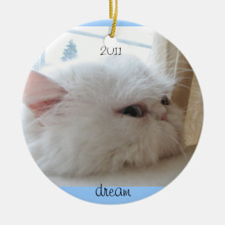 Adorno De Cerámica Sueño del gatito de 2011 navidad