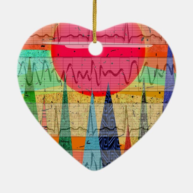 Adorno De Cerámica Sueños cardiacos médicos del bosque del ritmo (Atrás)