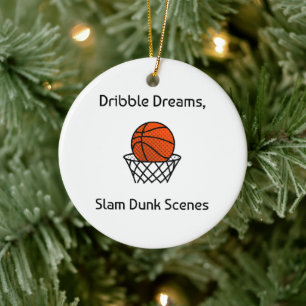 Adorno De Cerámica Sueños de Dribles, Escenas de Mate de Baloncesto