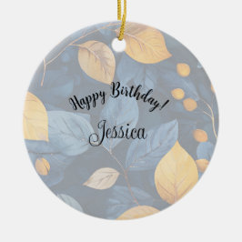 Adorno De Cerámica Sueños de follaje dorado Naturaleza otoñal Belleza