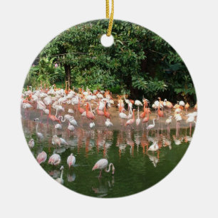 Adorno De Cerámica suerte bandada de flamencos