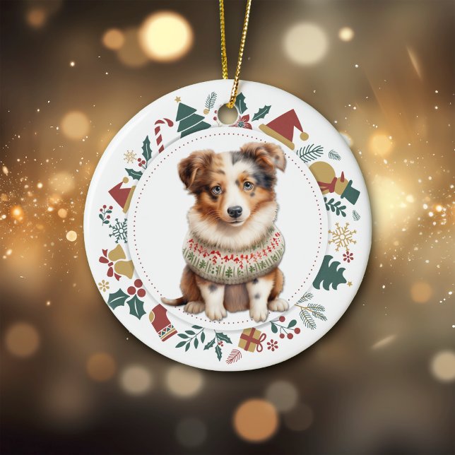 Adorno De Cerámica Suéter de invierno para cachorro de pastor austral (Subido por el creador)