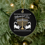 Adorno De Cerámica Suéter Feo Divertido Meowzel Tov Janucá Hanukkah<br><div class="desc">Suéter Feo Divertido Meowzel Tov Janucá Hanukkah</div>