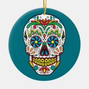 Adorno De Cerámica Sugar Skull