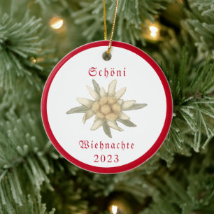 Adorno De Cerámica Suiza Edelweiss Schweiz SWISS Suisse