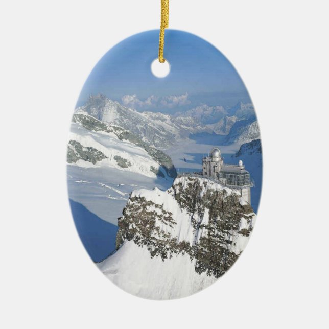 Adorno De Cerámica Suiza, Jungfraujoch, top de Europa (Frente)