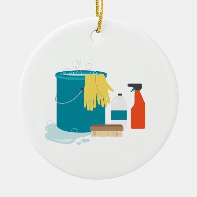 Adorno De Cerámica Suministros de limpieza (Frente)