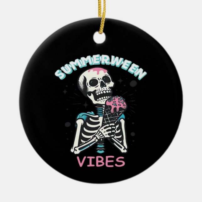 Adorno De Cerámica Summerween Vibes Spooky Summer Pumpkin Classic (Frente)