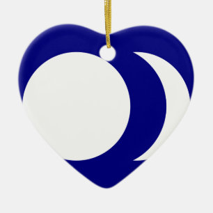 Adorno De Cerámica Sun blanco de tierra azul y luna, bandera de China