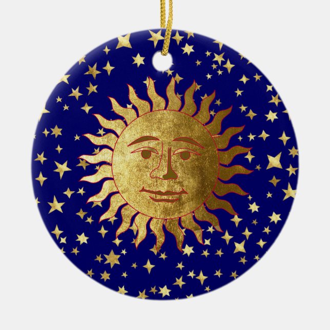 Adorno De Cerámica Sun, luna y estrellas (Frente)