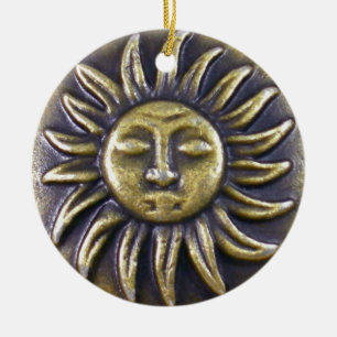 Adorno De Cerámica Sun Medallion