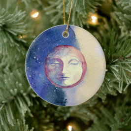 Adorno De Cerámica Sun Moon Watercolor Cute Vintage Witchen Celestial
